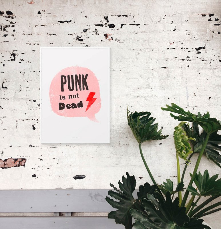 Punk er ikke dødt vægkunsttryk