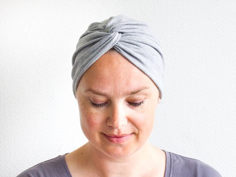 Light Grey Turban Hat, Single Layered Turban Cap