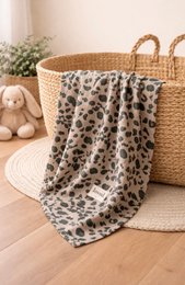 Tissu mousseline, tissu d'allaitement, lange, couverture bébé légère 120x120cm, LEO