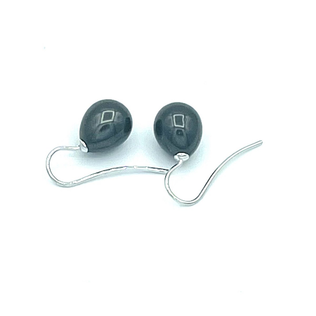 Parel oorbellen klassiek pearl black