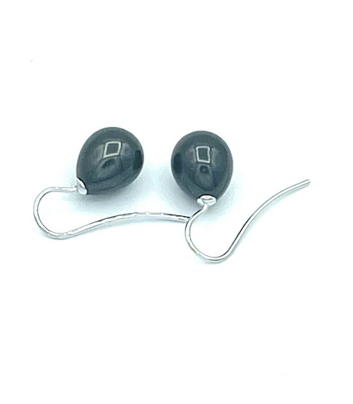 Parel oorbellen klassiek pearl black