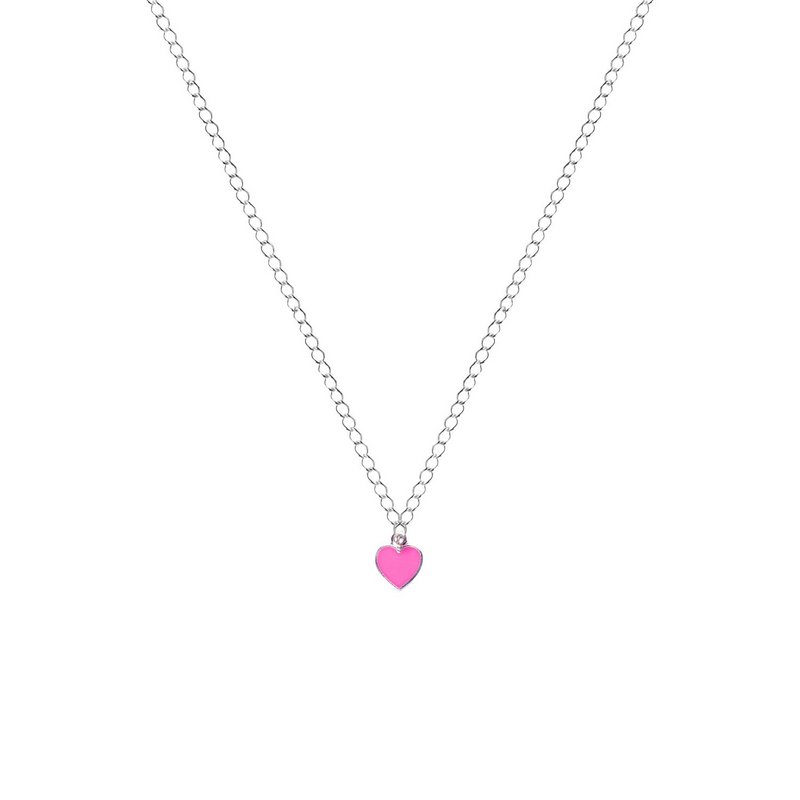 Rose Pink Heart halskæde, spillekort inspireret Queen of Hearts