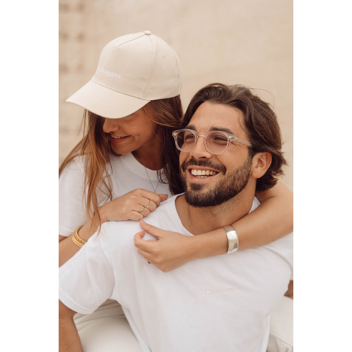 Gorra de algodón beige