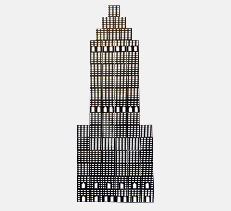 Pakiet magnesów na lodówkę Fritz Lang Metropolis Mega Modern Architecture (72 sztuki)