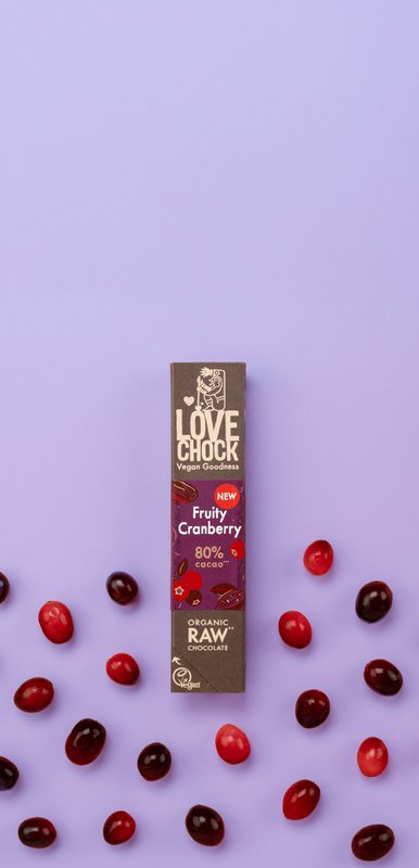 80 % Schokolade mit Cranberries – Bio, roh, pflanzlich und nachhaltig
