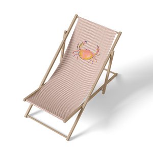 Watercolor Crab Pattern Deckchair