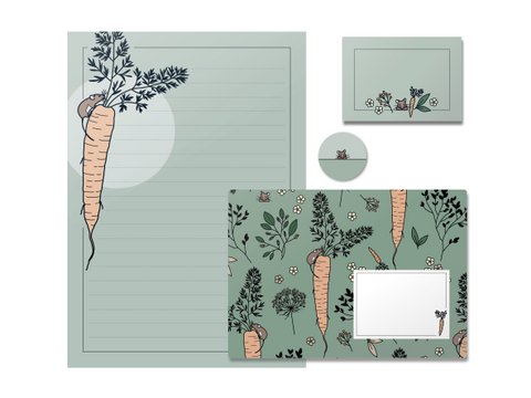 Stationery set 04 muis met wortel