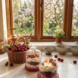 LAVURI Black Forest Cherry – Handmade Dessert Candle