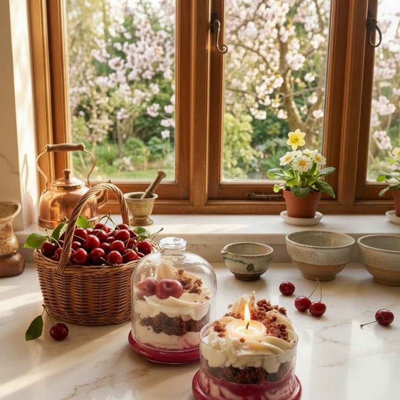 LAVURI Black Forest Cherry – Handmade Dessert Candle