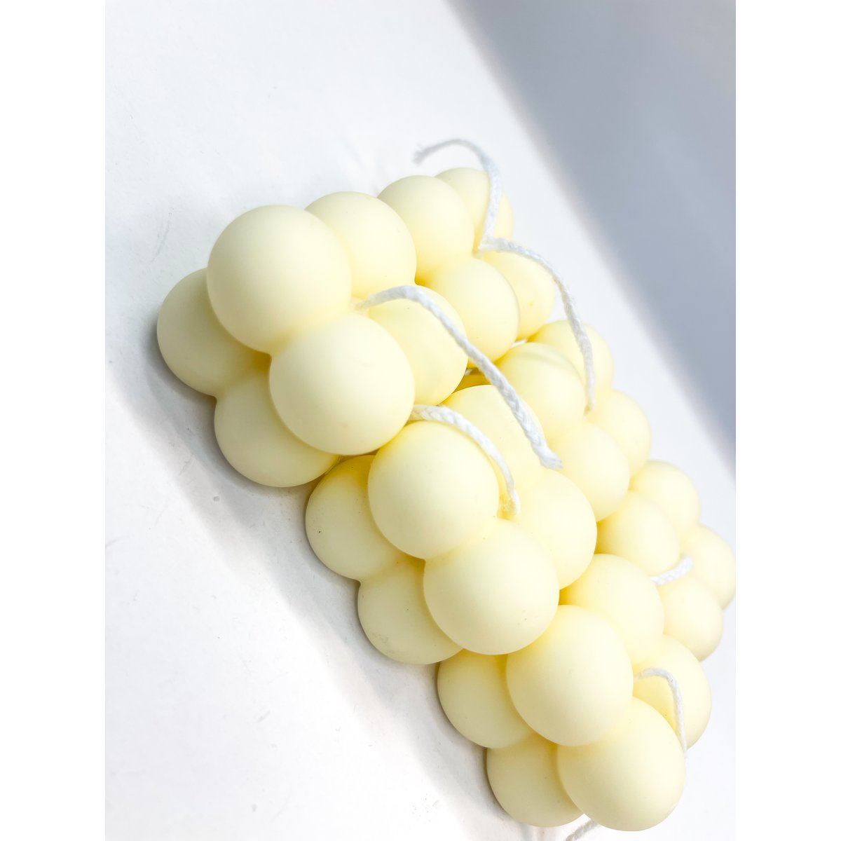 Bubble Candle Pastel Yellow (small) - Small Pastel Yellow Bubble Candle