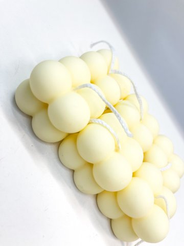 Bubble kaars Pastel Geel (klein) | koolzaadwas