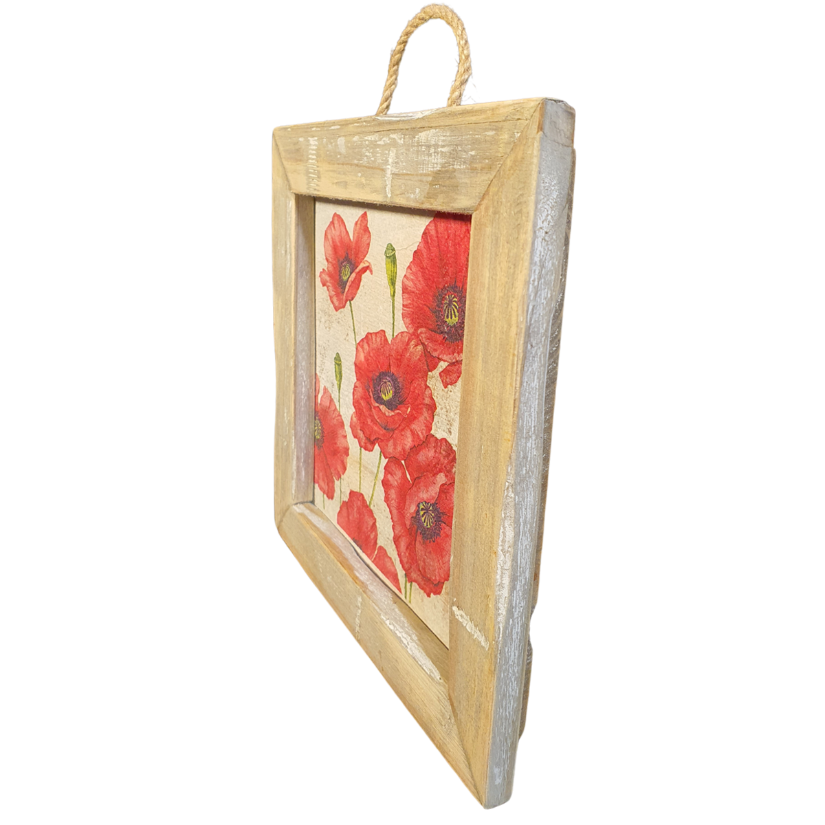 baldosas de madera viejas amapolas holandesas rojas