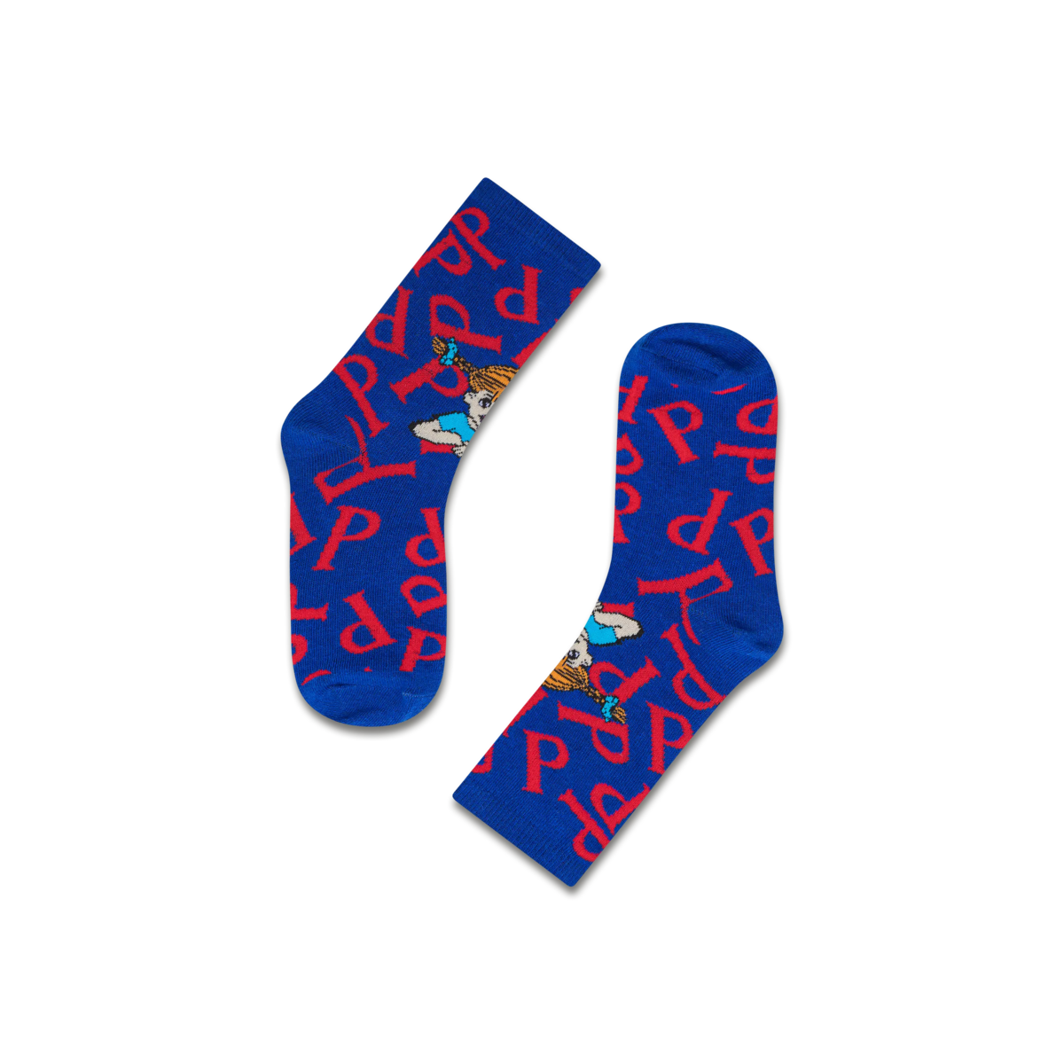 koaa – Pippi Longstocking “P” – Easy Socks blue/red