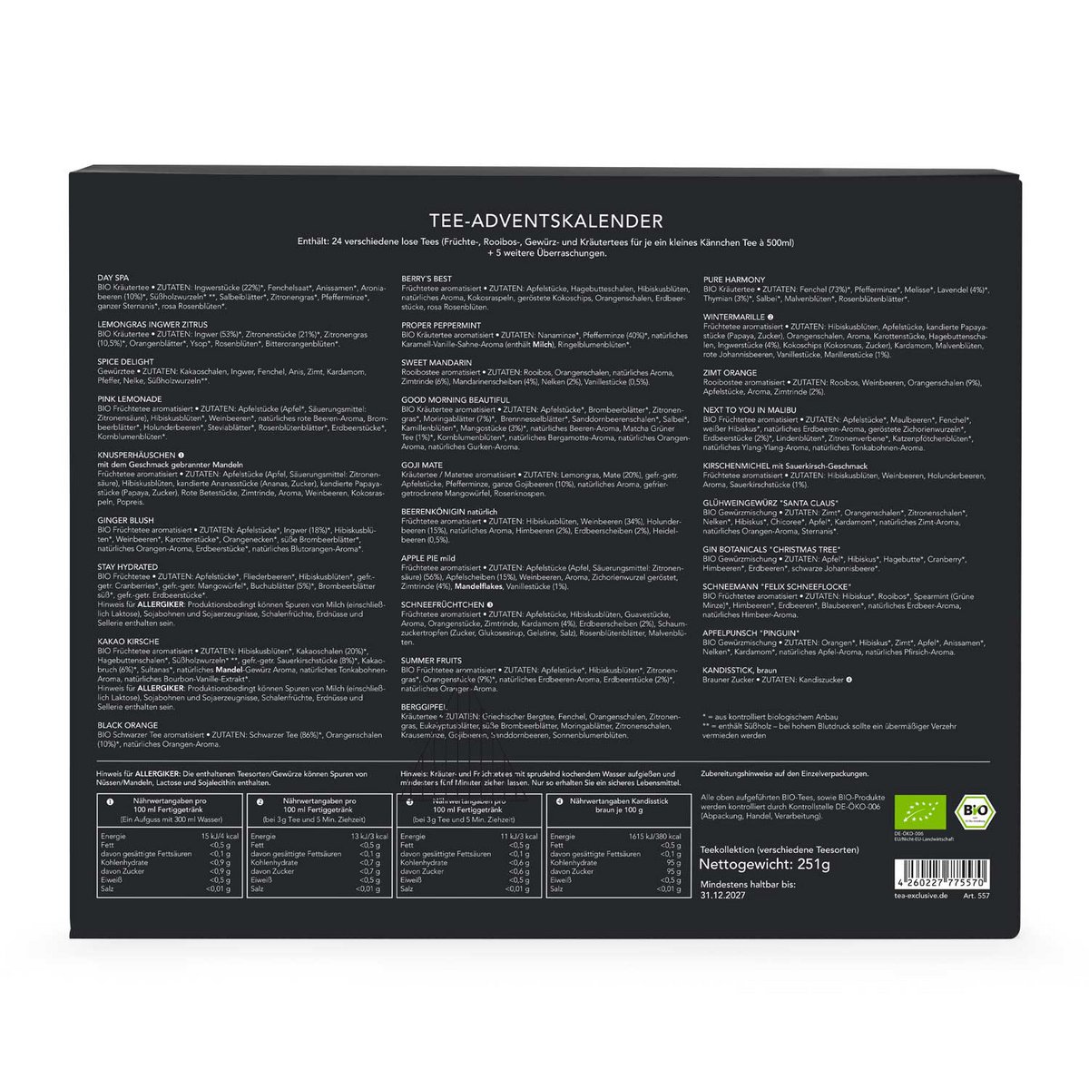 Adventure Tea Advent Calendar - Premium loose tea and other extras