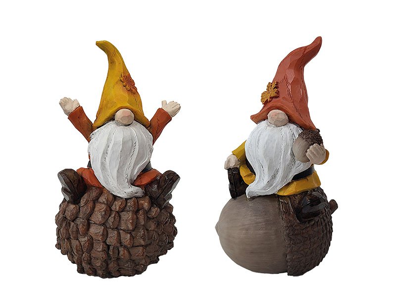 Wichtel aus Poly mit weißem Bart, 9x7,5x16cm