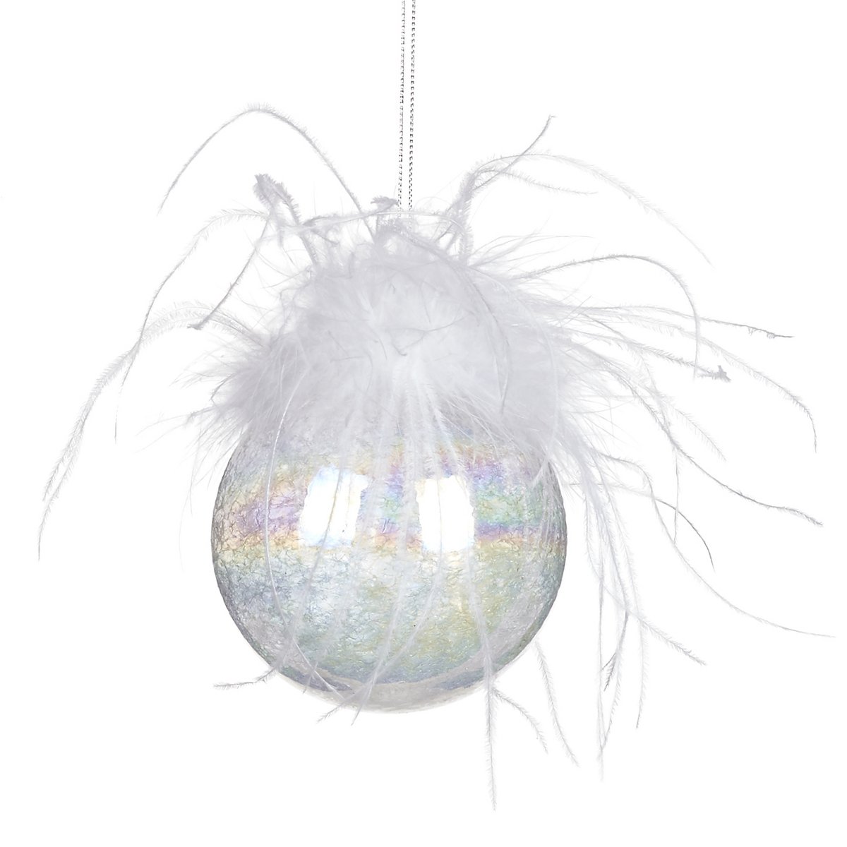 GLSS IR.FLUFF TOP BALL WH/CLR/MULTI 8CM OTHMES