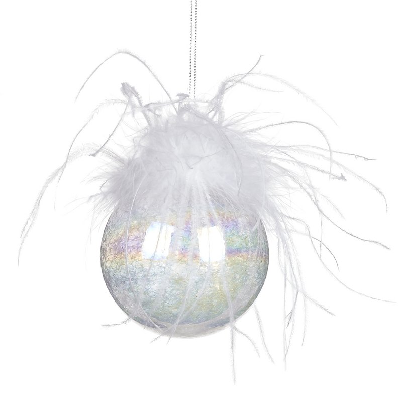 GLSS IR.FLUFF TOP BALL WH/CLR/MULTI 8CM OTHMES