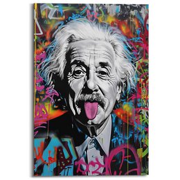 Wandbild  Graffiti Einstein 90x60