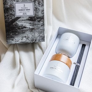 Forest Mist Gift set scented sticks & candle - Amber Wood & Spice
