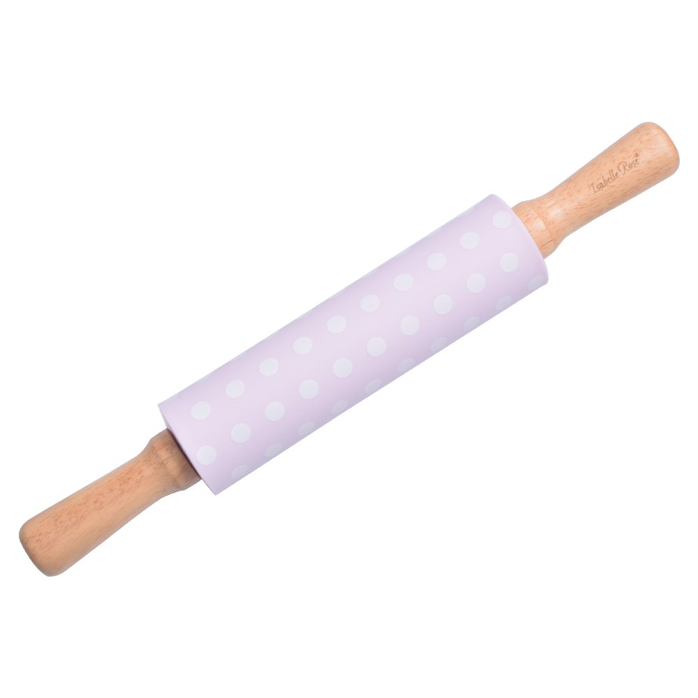 Dziecięcy wałek silikonowy w kropki różowy 30 cm Isabelle Rose