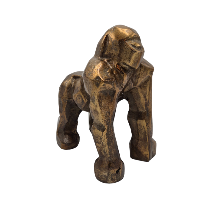 Deco. Gorilla - Antique Brass Shiny