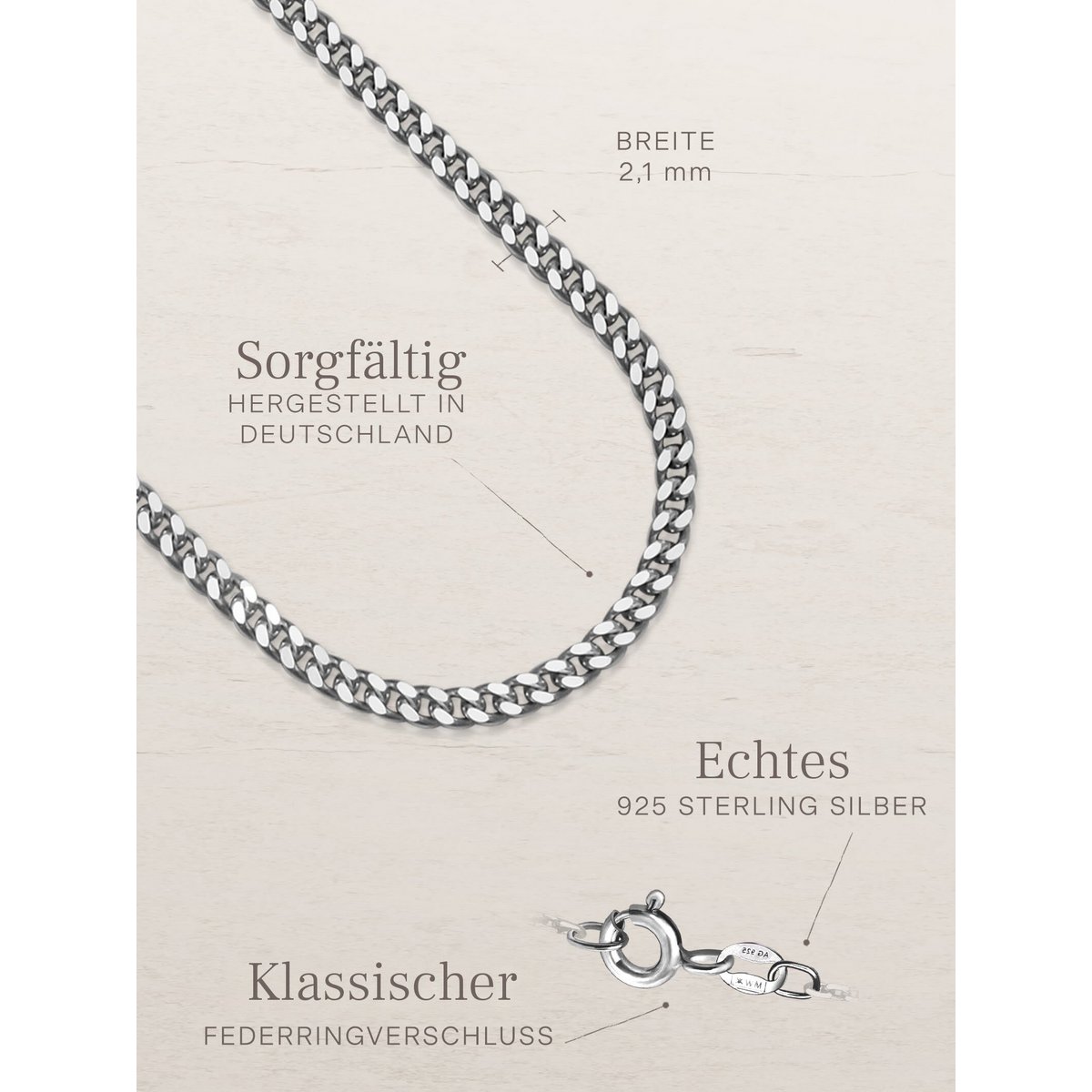 Catena barbazzale TIMELESS classica in argento