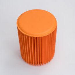 Sgabello in carta a fisarmonica - arancione