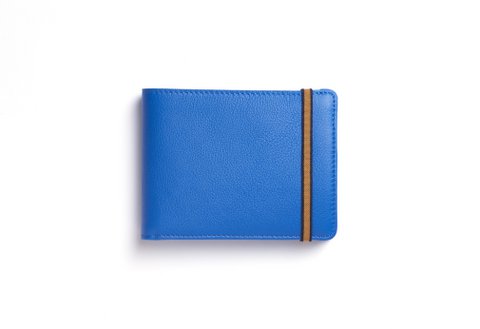 Lichtblauwe minimalistische portemonnee met muntzakje With