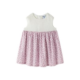 Robe bébé avec empiècement en maille et imprimé mauve BGV96541