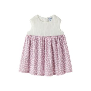Babykleid mit gestrickter Passe und malvenfarbenem Aufdruck BGV96541