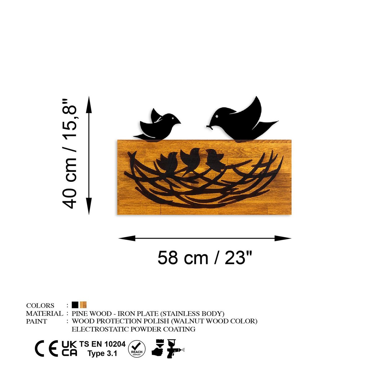 MA-443 Painting da parete in metallo in legno