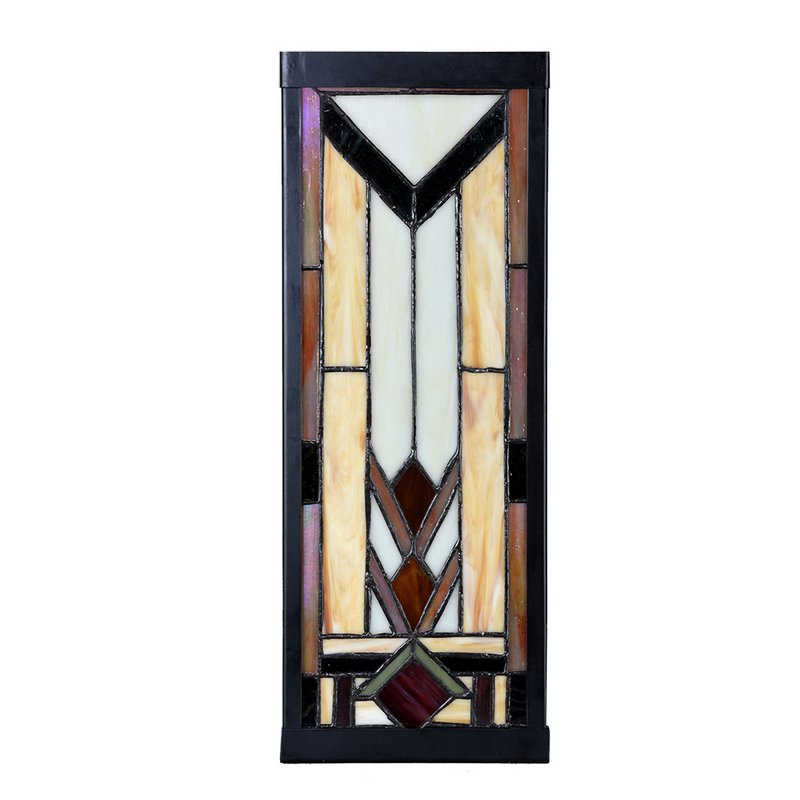 Tiffany væglampe 14x16x40 cm beige glas