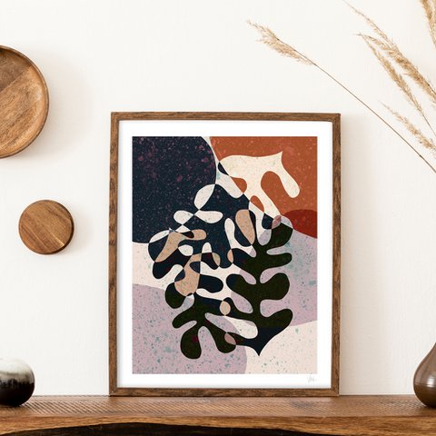 Terrazzo Abstract Leaf Art Print