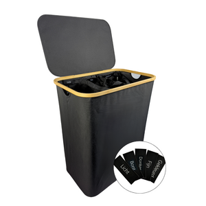 Laundry basket with 3 subjects - 145 liters - Black