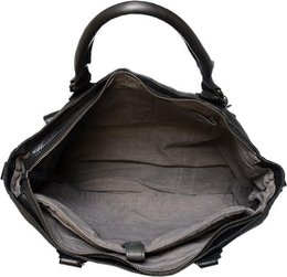 Black ladies bag or shoulder bag made of braided leather handles and