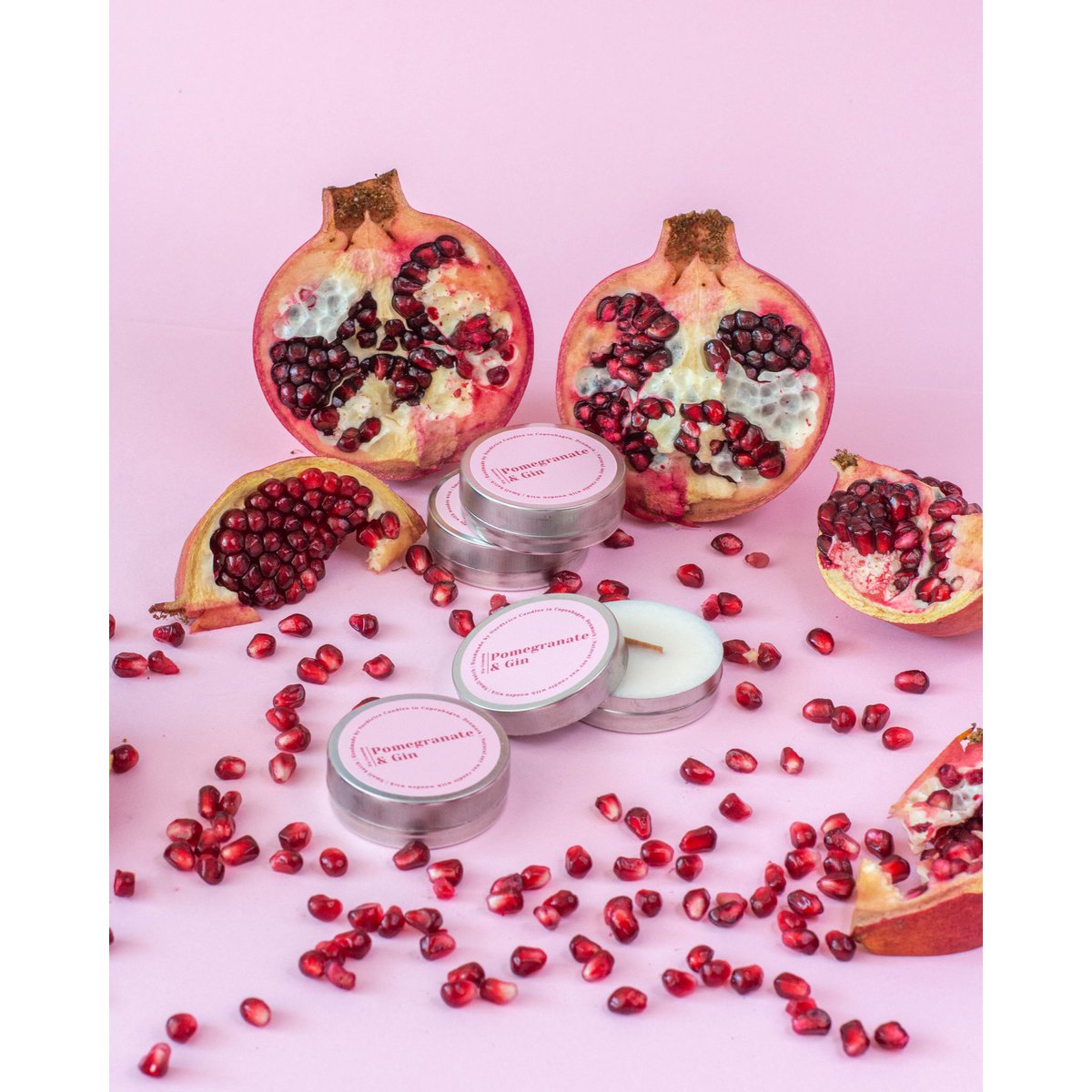 Mini scented soy candles, Pomegranate & Gin