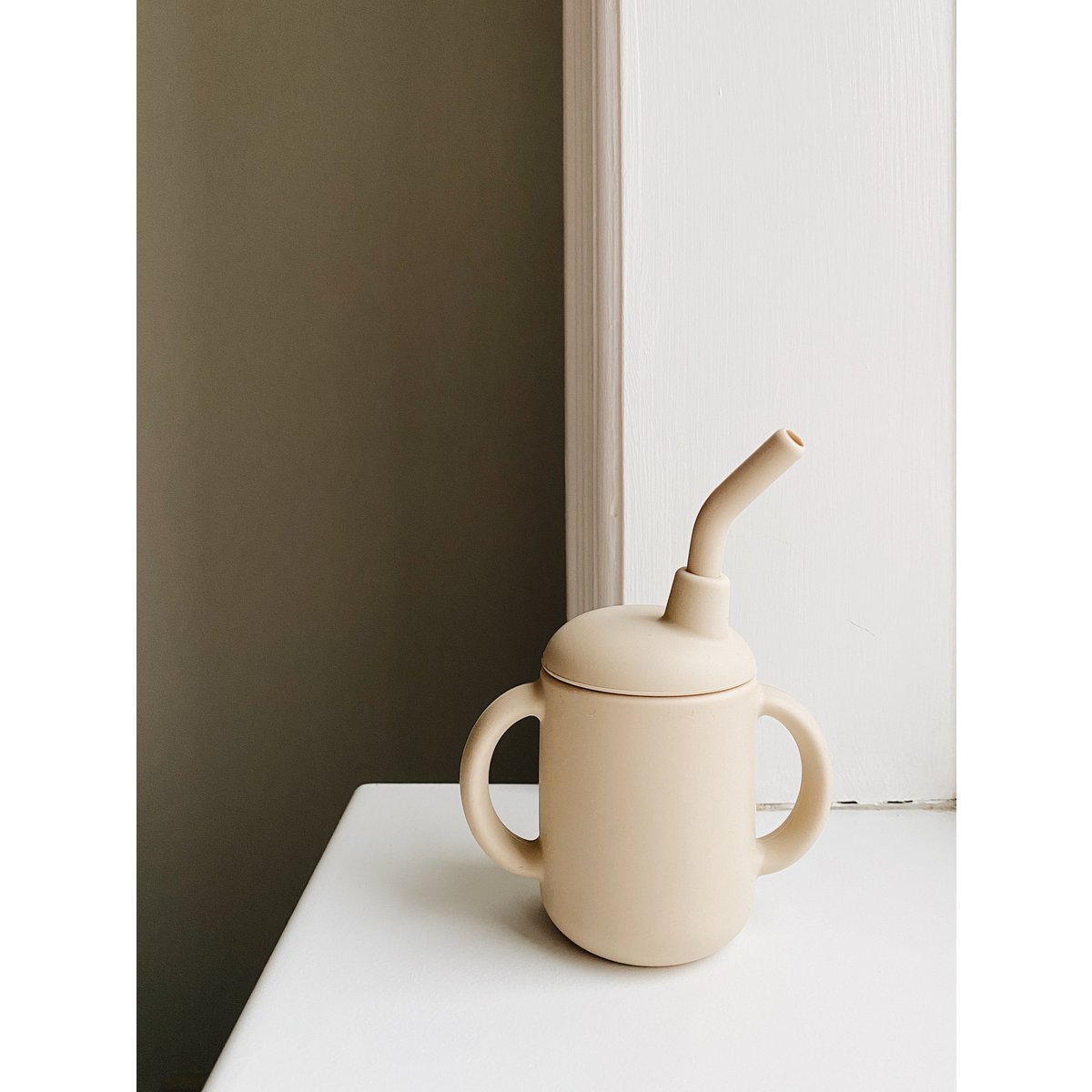 Silicone Sippy Cup - Oyster Beige