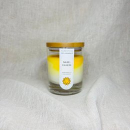 Navlechakra | Duftlys sojavoks - meditation - afslappende - chakralys solar plexus (gul)