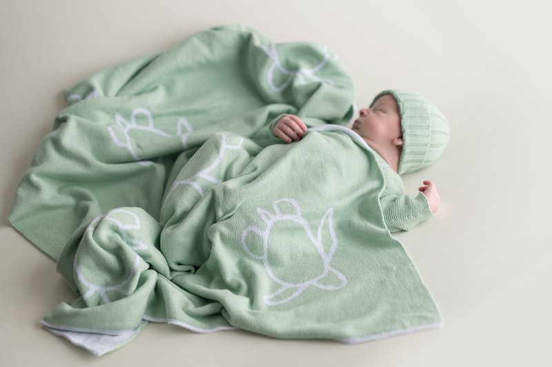 Baby tæppe skildpadder grøn