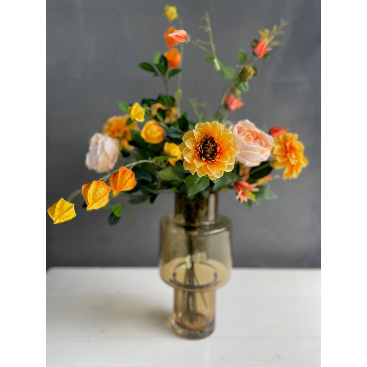 Kunstige blomster - Buket L - Pretty Orange - 80cm