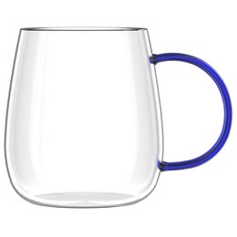 SET of 2 one wall glass with blue handle 400ml BOLLA 1135