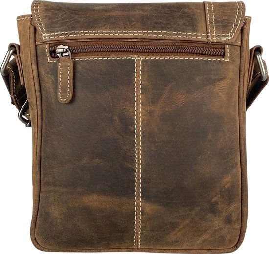 Cognac -colorowana skórzana torba na ramię z Arrigo - wszechstronna torba crossbody