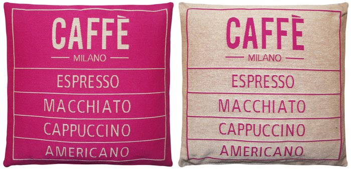 Fodera per cuscino caffè rosa s/2