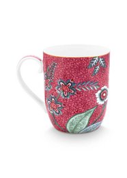 Set/2 Mugs Small Flower Festival Dark Pink 145ml