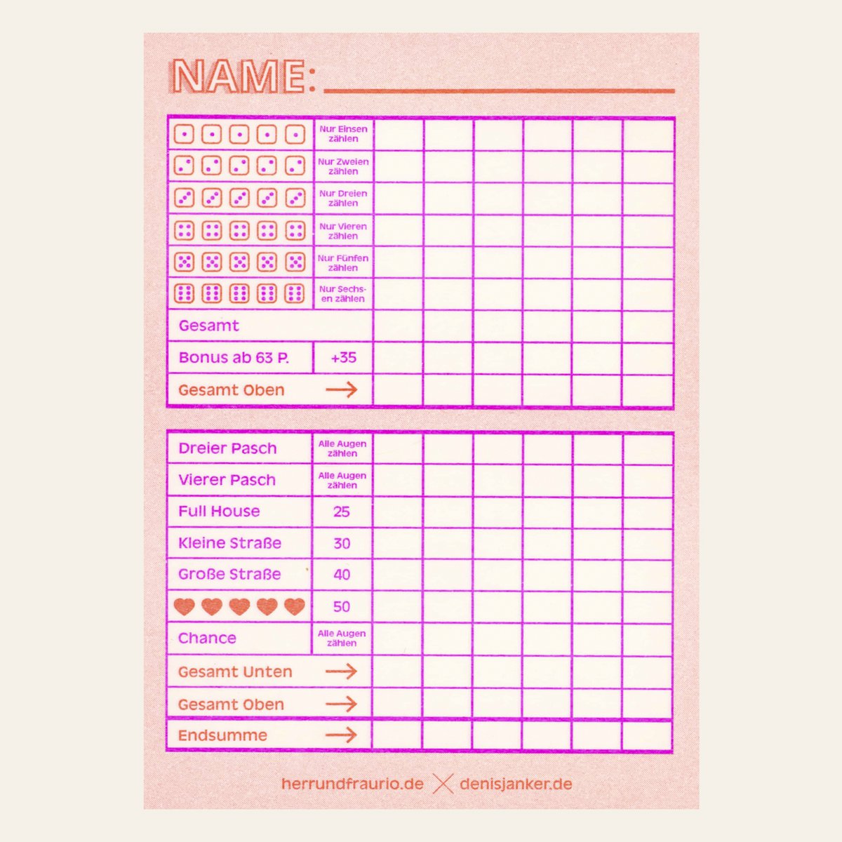 Risogramma - Cube Game - Neon Orange (9,7 x 13,8 cm)