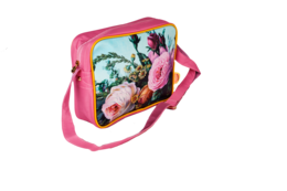 Bolso bandolera mediano Retro flores magenta