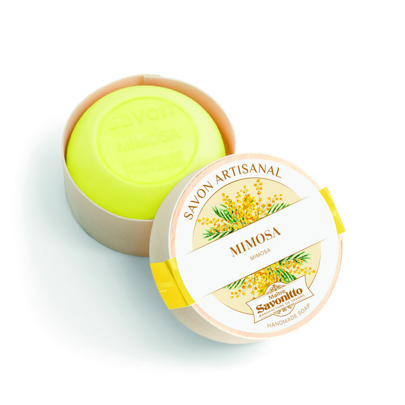 Mimosasæbe i trææske 100g