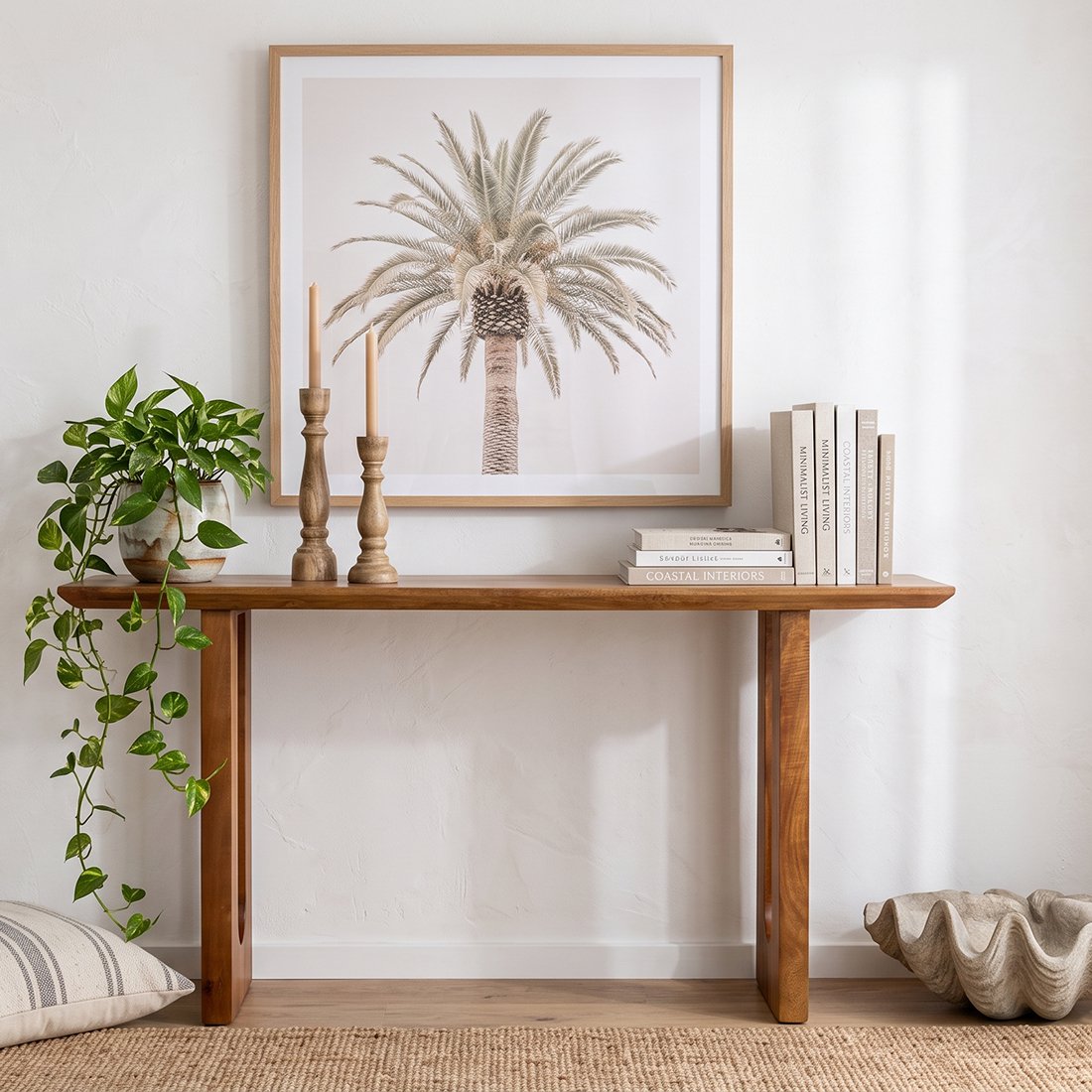 Bullnose mango wood side table Chamfered