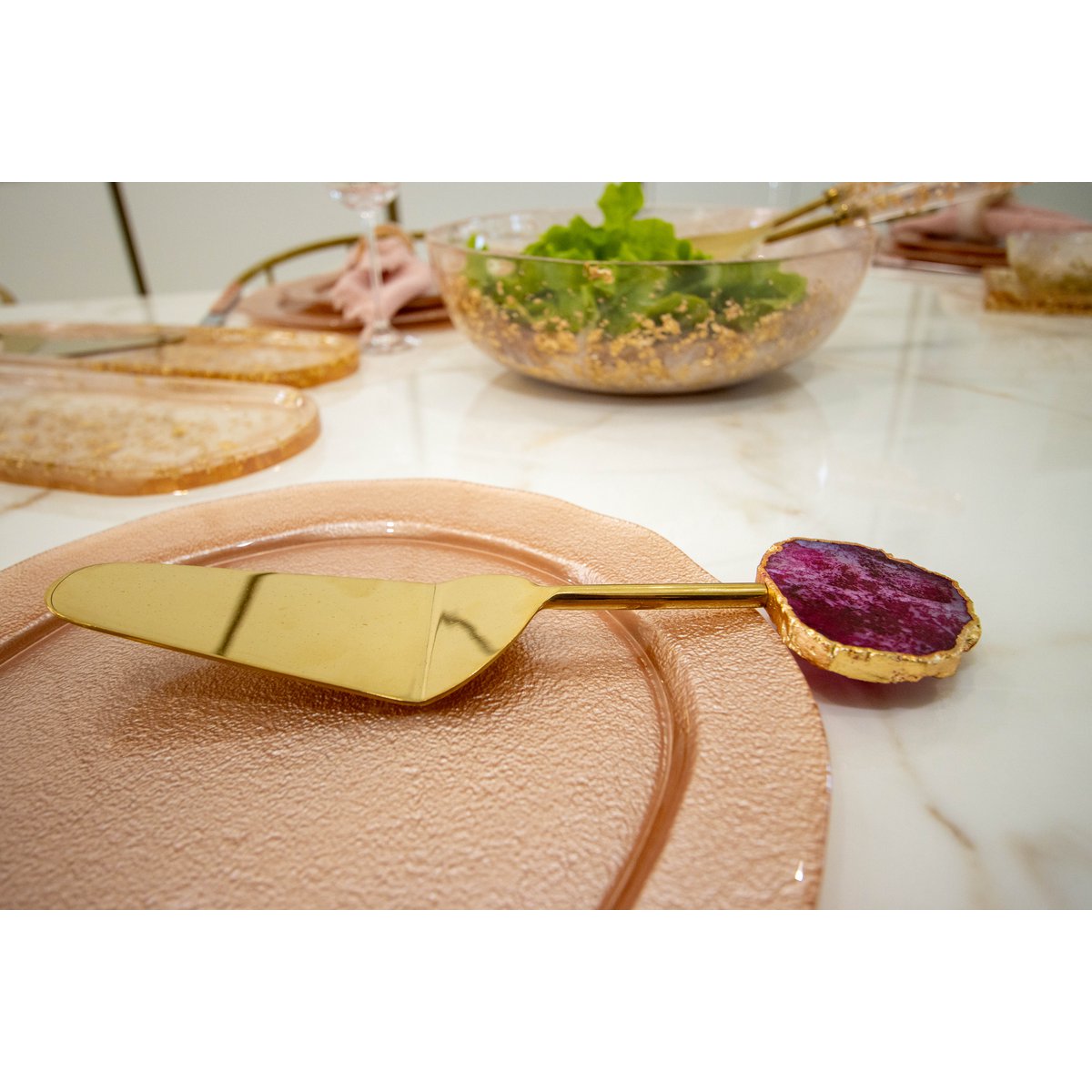 Goldene Kuchenschaufel Pierre Achat Rose