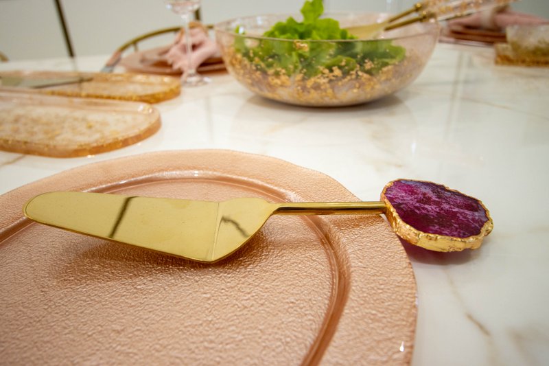 Goldene Kuchenschaufel Pierre Achat Rose
